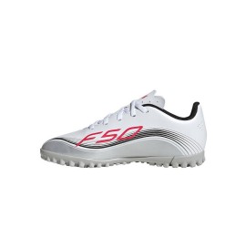 Adidas Παιδικά Ποδοσφαιρικά Παπούτσια F50 Messi Club Turf με Σχάρα Λευκά