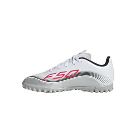 Adidas Παιδικά Ποδοσφαιρικά Παπούτσια F50 Messi Club Turf με Σχάρα Λευκά