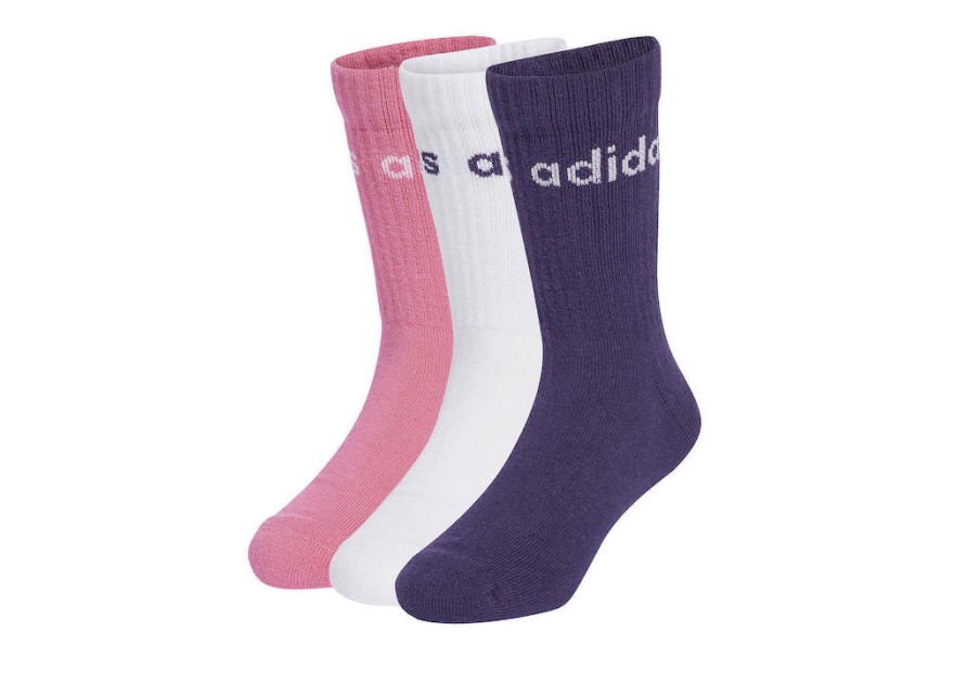 Adidas Παιδικές Κάλτσες Crew White 3 Ζευγάρια