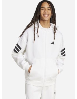 Adidas Future Icons 3-stripes Φούτερ με Κουκούλα Λευκό
