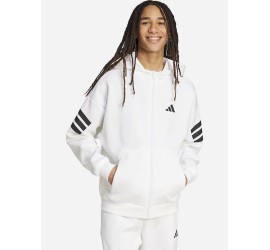 Adidas Future Icons 3-stripes Φούτερ με Κουκούλα Λευκό