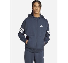 Adidas Future Icons 3-stripes Φούτερ με Κουκούλα Μπλε