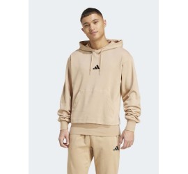 Adidas Feelcozy French Terry Φούτερ με Κουκούλα Καφέ