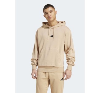 Adidas Feelcozy French Terry Φούτερ με Κουκούλα Καφέ