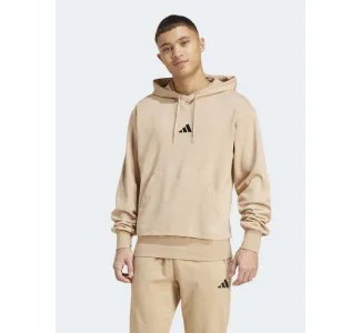 Adidas Feelcozy French Terry Φούτερ με Κουκούλα Καφέ