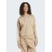 Adidas Essentials 3-Stripes Γυναικεία Ζακέτα Φούτερ με Κουκούλα Καφέ