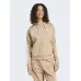 Adidas Essentials 3-Stripes Γυναικεία Ζακέτα Φούτερ με Κουκούλα Καφέ