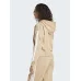 Adidas Essentials 3-Stripes Γυναικεία Ζακέτα Φούτερ με Κουκούλα Καφέ