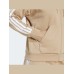 Adidas Essentials 3-Stripes Γυναικεία Ζακέτα Φούτερ με Κουκούλα Καφέ