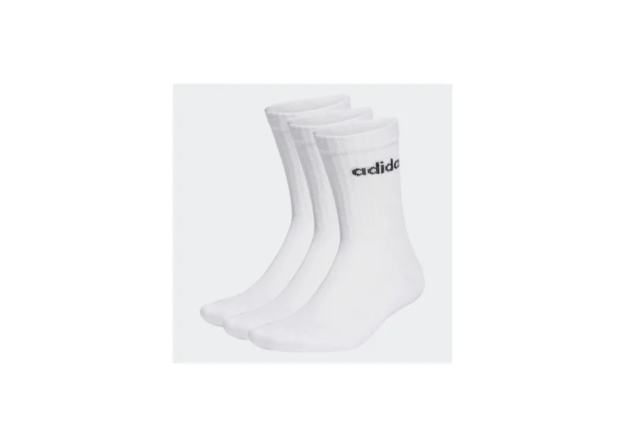 Adidas Linear Αθλητικές Κάλτσες Λευκές 3 Ζεύγη