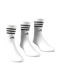 Adidas 3-Stripes Αθλητικές Κάλτσες Λευκές 3 Ζεύγη