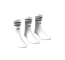 Adidas 3-Stripes Αθλητικές Κάλτσες Λευκές 3 Ζεύγη