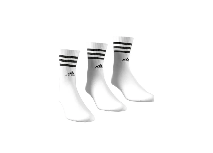 Adidas 3-Stripes Αθλητικές Κάλτσες Λευκές 3 Ζεύγη