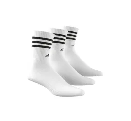 Adidas 3-Stripes Αθλητικές Κάλτσες Λευκές 3 Ζεύγη