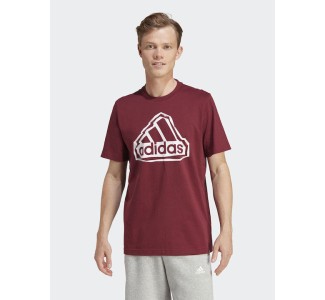 Adidas Ανδρικό T-shirt Κοντομάνικο Μπορντό
