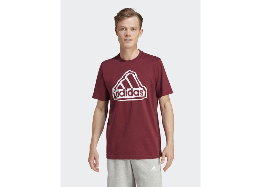 Adidas Ανδρικό T-shirt Κοντομάνικο Μπορντό