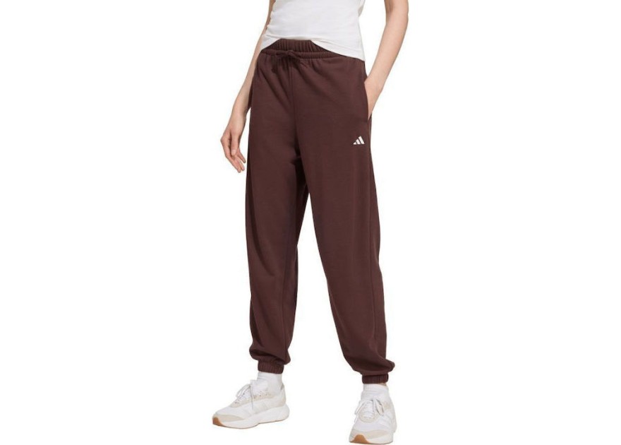 Adidas French Terry Ψηλόμεσο Παντελόνι Φόρμας Brown