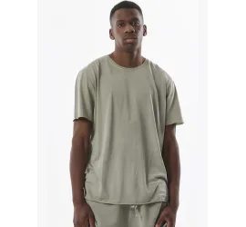 Body Action Natural Dye Raw Cut Ανδρικό T-shirt Γκρι Μονόχρωμο