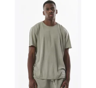 Body Action Natural Dye Raw Cut Ανδρικό T-shirt Γκρι Μονόχρωμο