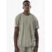 Body Action Natural Dye Raw Cut Ανδρικό T-shirt Γκρι Μονόχρωμο