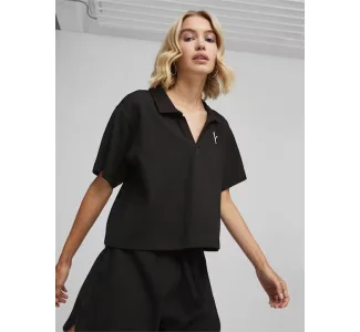 Puma Γυναικεία Polo Μπλούζα Κοντομάνικη Μαύρη