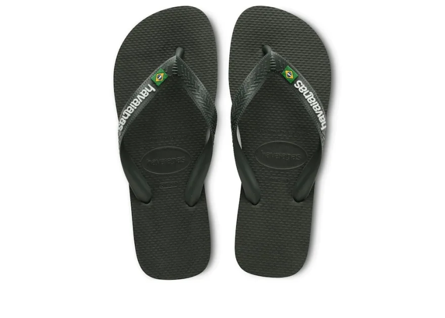 Havaianas Brasil Logo Ανδρικά Flip Flops Χακί