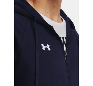 Under Armour Rival Ανδρική Φούτερ Ζακέτα με Κουκούλα και Τσέπες Μπλε